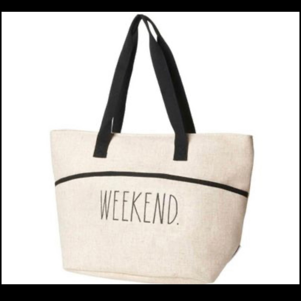 Rae Dunn “Weekend” Insulated Linen Tote- New with Tags